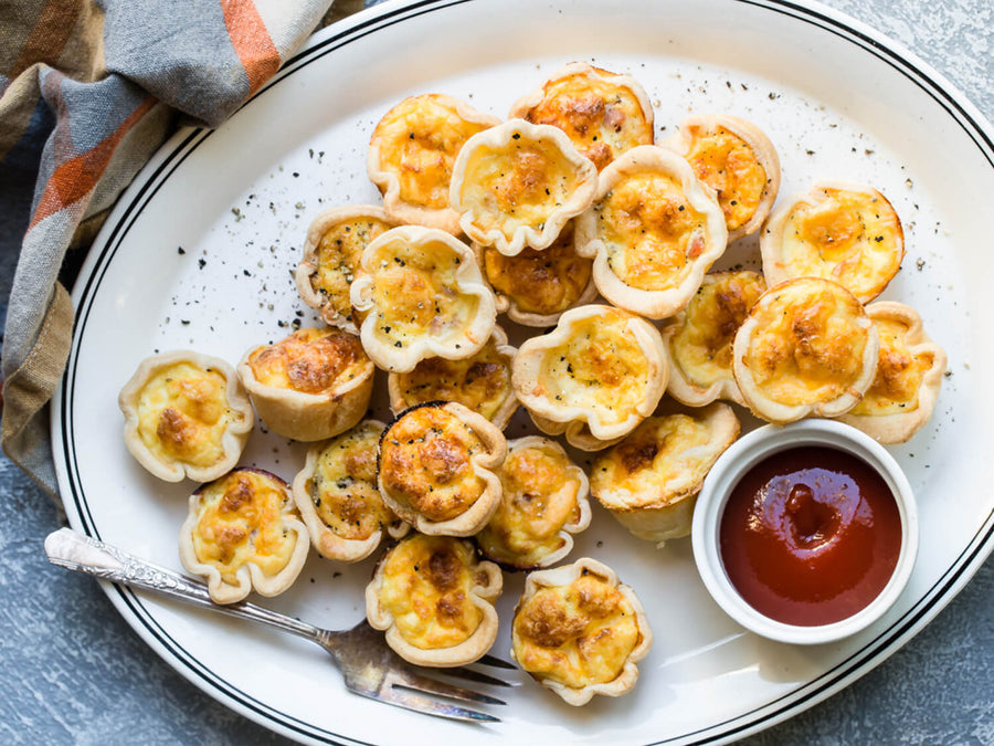 Mini Cheese and Ham Quiches